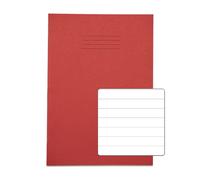 Rhino A4 Exercise Book 32 Page Feint Ruled 12mm Red (Pack 100) - VDU014-80-4