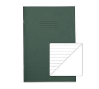 Rhino A4 Exercise Book 48 page, Dark Green, 8mm Ruled and Blank Alternate Pages (Pack 100)
