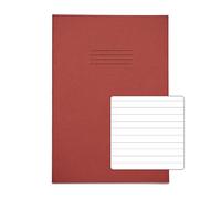 RHINO A4 Exercise Book 48 Page, Red, 8mm Ruled Pages (Pack 100)