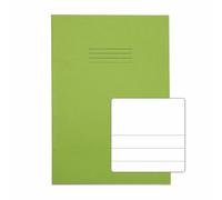 Rhino A4 Exercise Books, 64-Page/Top Half Blank & Bottom Half 13mm Lined Paper Notebook, 50-Pack, Office & School Stationery Supplies, Light Green
