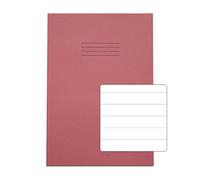 Rhino A4 Exercise Book 64 Page, Pink, 15mm Rules Pages (Pack 50)