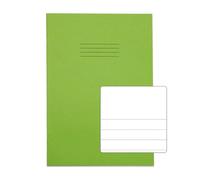 Rhino A4 Exercise Book 64 Page Plain Top And 15mm Feint Lines On The Bottom TB/F15 Light Green (Pack 50) - VEX677-3025-8