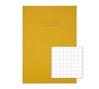 Rhino Oversized Exercise Books, 80-Page / 10mm Squared Paper Notebook, 50-Pack, 13 x 9 Writing Book, Office & School Stationery Supplies, Yellow