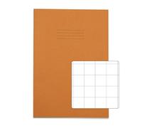 Rhino A4 Exercise Book 80 Page, Orange, 20mm Squared Pages (Pack 50)