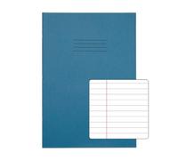 Rhino A4 Exercise Books, 80-Page / 8mm Lined with Margin Paper Notebook, 50-Pack, Office & School Stationery Supplies, Light Blue