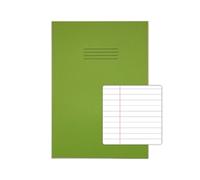 RHINO A4+ Exercise Book 8mm Ruled Feint Margin Light Green (Pack 50)