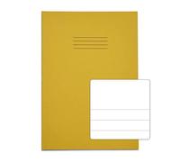 Rhino A4 Exercise Book 32 Page, Yellow, Top Blank & 15mm Ruled Pages (Pack 100)