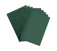Rhino A4 Exercise Books, 48-Page / 7mm Squared Paper Notebook, 100 Pack, Office & School Stationery Supplies, Dark Green