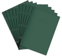 Rhino Stationery Exercise Book | A4 | 48 Page | 8mm Lined With Blank Alternate | Dark Green | Learning Resources | School Books | Pack of 10