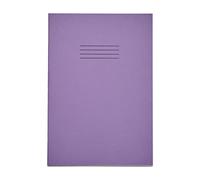 Rhino A4 Exercise Books, 48 Page / 8mm Lined with Margin Paper Notebook, 10 Pack, Office & School Stationery Supplies, Purple