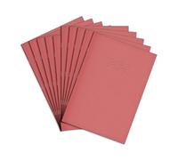 Rhino A4 Exercise Books, 48-Page/Blank Paper Notebook, 10-Pack, Office & School Stationery Supplies, Pink