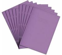 Rhino A4 Exercise Books, 64 Page / 7mm Squared Paper Notebook, 10 Pack, Office & School Stationery Supplies, Purple