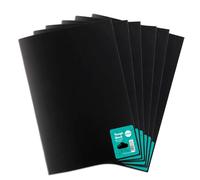 Rhino A4 Exercise Books, 64-Page / 8mm Lined with Margin & 10mm Graph Ruling Reverse Paper Notebook, 6-Pack, Office & School Stationery Supplies, Black