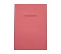 RHINO Stationery Exercise Book | A4 | 64 Page | 8mm Lined With Margin | Pink | School Books | Pack of 10