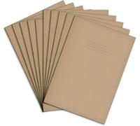 Rhino A4 Exercise Books, 64-Page / 8mm Lined with Margin Paper Notebook, 50-Pack, Office & School Stationery Supplies, Buff