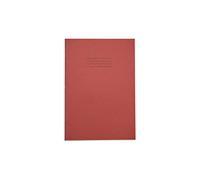 RHINO A4 Exercise Books, 64 Page/Top Half Blank & Bottom Half 8mm Lined Paper Notebook, 10 Pack, Office & School Stationery Supplies, Red