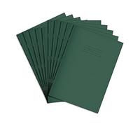 Rhino A4 Exercise Books, 7mm Squared, 48-Page / 10-Pack, Dark Green | Notebooks with Small-Squared Paper, Ideal for Maths Lessons - Perfect for Calculations, Plotting Charts & Technical Drawing