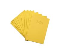 Rhino A4 Exercise Books, 80-Page / 5mm Squared Paper Notebook, 10-Pack, Office & School Stationery Supplies, Yellow