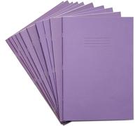 Rhino A4 Exercise Books, 80 Page / 7mm Squared Paper Notebook, 10 Pack, Office & School Stationery Supplies, Purple