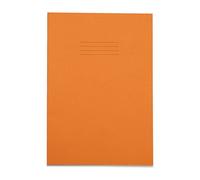 RHINO A4 Exercise Books, 80 Page / 8mm Lined with Margin Paper Notebook, 10 Pack, Office & School Stationery Supplies, Orange