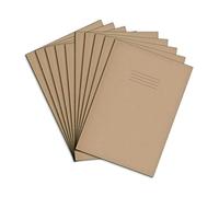 Rhino A4 Exercise Books, 80 Page / 8mm Lined with Margin Paper Notebook, 10 Pack, Office & School Stationery Supplies, Buff
