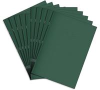Rhino A4 Exercise Books, 80-Page / 8mm Lined with Margin Paper Notebook, 10-Pack, Office & School Stationery Supplies, Dark Green