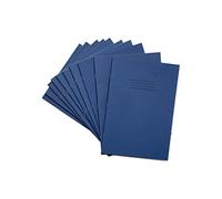 Rhino A4 Exercise Books, 80 Page / 8mm Lined with Margin Paper Notebook, 10 Pack, Office & School Stationery Supplies, Dark Blue