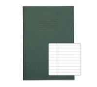 Rhino A4 Exercise Books, 80-Page / 8mm Lined with Margin Paper Notebook, 50-Pack, Office & School Stationery Supplies, Dark Green