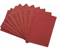 Rhino A4 Exercise Books, 80-Page / 8mm Lined with Margin Paper Notebook, 50-Pack, Office & School Stationery Supplies, Red