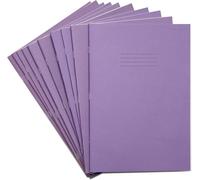 Rhino A4 Exercise Books, 80-Page / 8mm Lined with Margin Paper Notebook, 50-Pack, Office & School Stationery Supplies, Purple