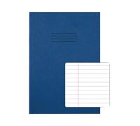 Rhino A4 Exercise Books, 64-Page / 8mm Lined with Margin Paper Notebook, 50-Pack, Office & School Stationery Supplies, Dark Blue