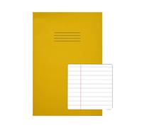 Rhino A4 Exercise Books, 80-Page / 8mm Lined With Margin Paper Notebook, 50-Pack, Office & School Stationery Supplies, Yellow