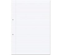 Rhino A4 Loose Leaf Lined Paper, 500 Sheets / 1000 Pages, 6mm Lined with Margin Paper, 5-Pack, Hole Punched, School & Office Stationery Supplies