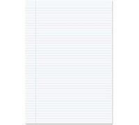 Rhino A4 Loose Leaf Lined Paper, 500 Sheets / 1000 Pages, 6mm Lined with Margin Paper, 5-Pack, Unpunched, School & Office Stationery Supplies