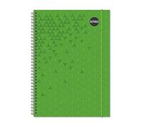 RHINO A4 Notebook with Elastic Book Marker, 200 Page / 8mm Lined Writing Book, 1 Pack, Hardback & Spiral Notepad, School & Office Stationery Supplies
