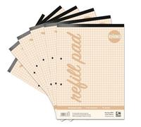 RHINO A4 Refill Pad, Writing Pad, 100-Page / 7mm Squared, 36-Pack, Cream Squared Writing Paper for Dyslexia & SEN, Office & School Stationery Supplies