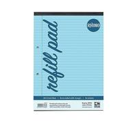 RHINO A4 Refill Pad, Writing Pad, 100 Page / 8mm Lined, 1 Pack, Blue Lined Writing Paper for Dyslexia & SEN, Office & School Stationery Supplies