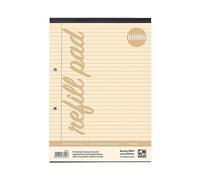 RHINO A4 Refill Pad, Writing Pad, 100-Page / 8mm Lined with Margin, 1-Pack, Cream Lined Writing Paper for Dyslexia & SEN, Office & School Stationery Supplies