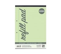 RHINO A4 Refill Pad, Writing Pad, 100 Page / 8mm Lined with Margin, 1 Pack, Green Lined Writing Paper for Dyslexia & SEN, Office & School Stationery Supplies