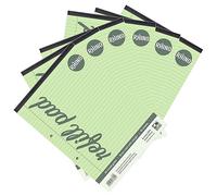 RHINO A4 Refill Pad, Writing Pad, 100-Page / 8mm Lined with Margin, 6-Pack, Green Lined Writing Paper for Dyslexia & SEN, Office & School Stationery Supplies