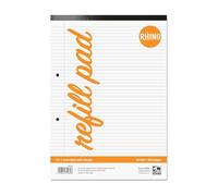 RHINO A4 Refill Pad, Writing Pad, 160 Page / 6mm Lined with Margin, 1 Pack, White Hole Punched Top Binding Writing Paper, Office & School Stationery Supplies