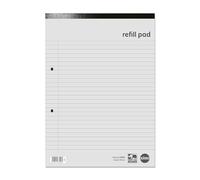 RHINO A4 Refill Pad, Writing Pad, 160-Page / 8mm Lined with Margin, 10-Pack, White Hole Punched Writing Paper, Office & School Stationery Supplies