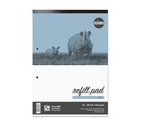 RHINO A4 Refill Pad, Writing Pad, 160 Page/Plain Paper Notepad, 1 Pack, White Hole Punched Top Binding Writing Paper, Office & School Stationery Supplies