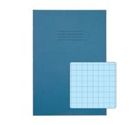 Rhino A4 Special Exercise Book 48 Page 12mm Squares S10 Light Blue wit