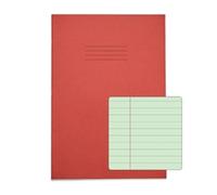 Rhino A4 Special Exercise Book 48 Page Ruled F8M Red with Tinted Green