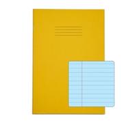 Rhino A4 Special Exercise Book 48 Page Ruled F8M Yellow with Tinted Bl