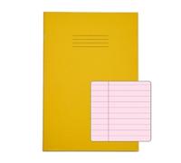Rhino A4 Special Exercise Book 48 Page Ruled F8M Yellow with Tinted Pi