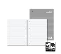 Rhino Everyday A4 Ruled Margin Spiral Soft Cover Notebook 140 Pages - Pack of 5