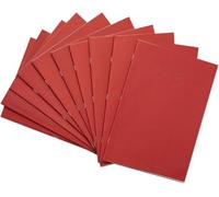 Rhino A4 Tinted Exercise Book, Red Cover with Green Coloured Paper, 50 Pack, 48 Page / 8mm Lined with Margin Dyslexia & SEN Notebook Aids & Resources