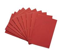 Rhino A4 Tinted Exercise Book, Red Cover with Pink Coloured Paper, 10 Pack, 48 Page / 8mm Lined with Margin Dyslexia & SEN Notebook Aids & Resources